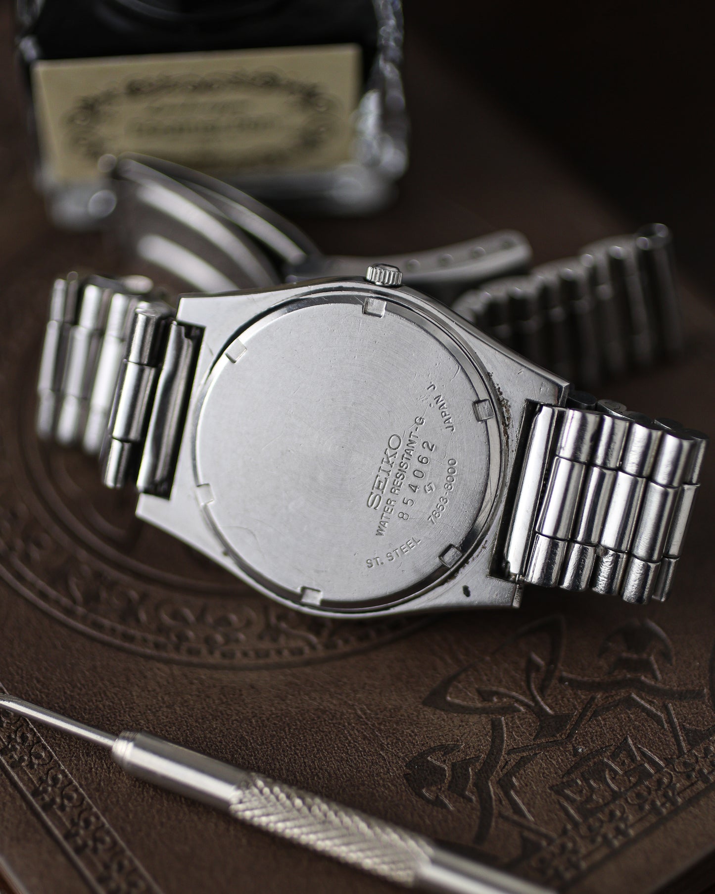 Vintage Seiko Lord Quartz Black Linen dial 7853