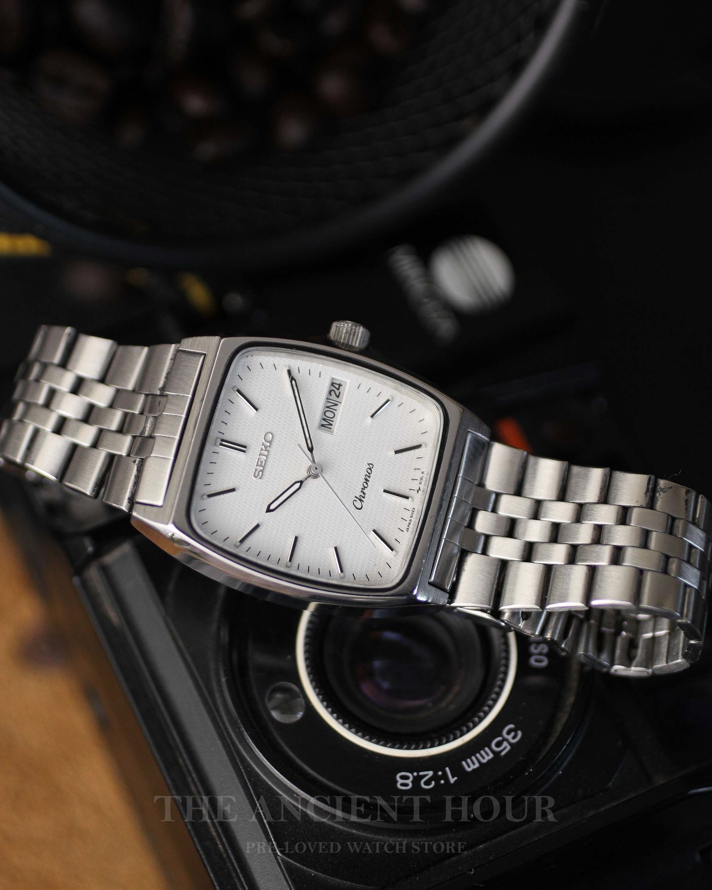 Seiko Chronos radiator dial - 5H23 Cushion case minimalist