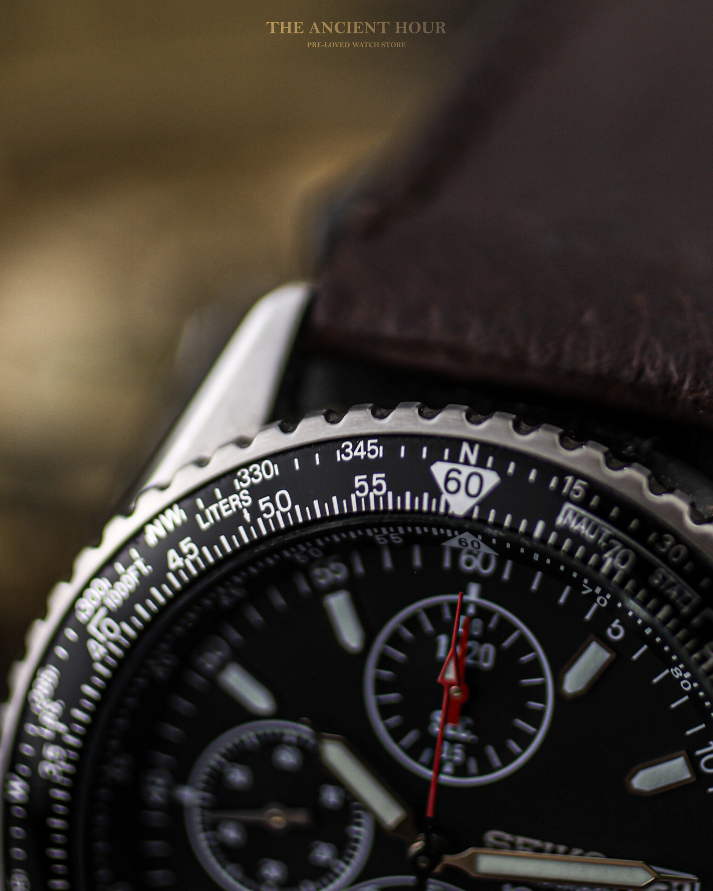 Seiko Flightmaster Chronograph 7T92-0CF0 - Blue Dial - Aviator's Watch