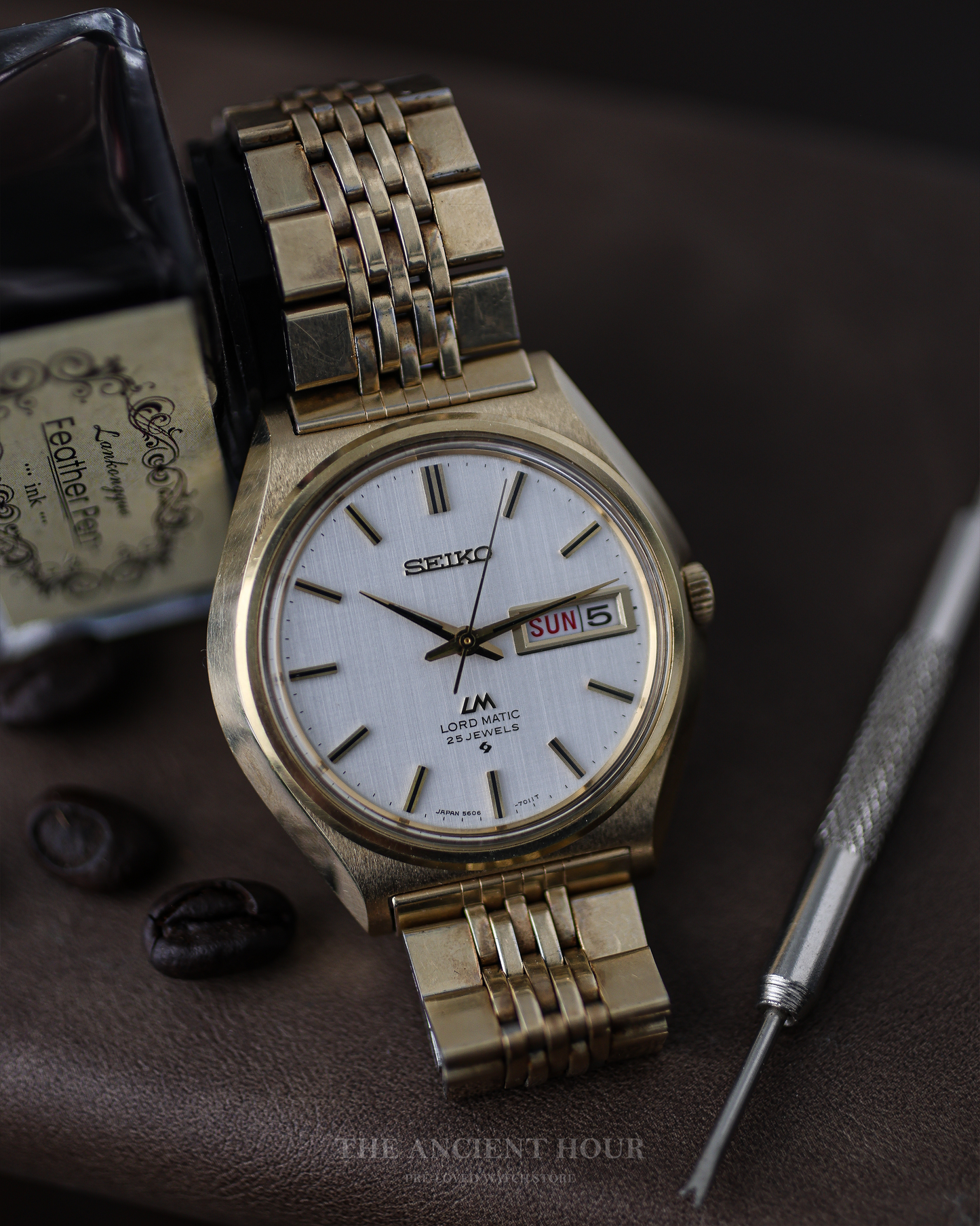 1970 Vintage Seiko Gold Plated linen dial Ref. 5606-7010