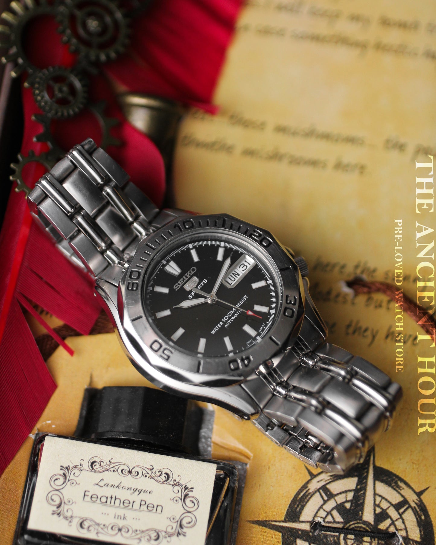 Seiko 5 Seamaster homage automatic w/ 7s26 movt - Kanji day/date Calendar