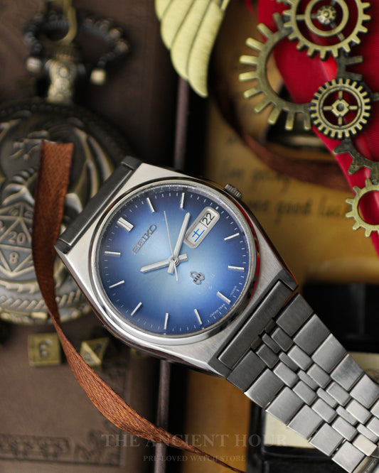Seiko Type II Blue dial - Ref no.7546-7070 - kanji day/date Calendar