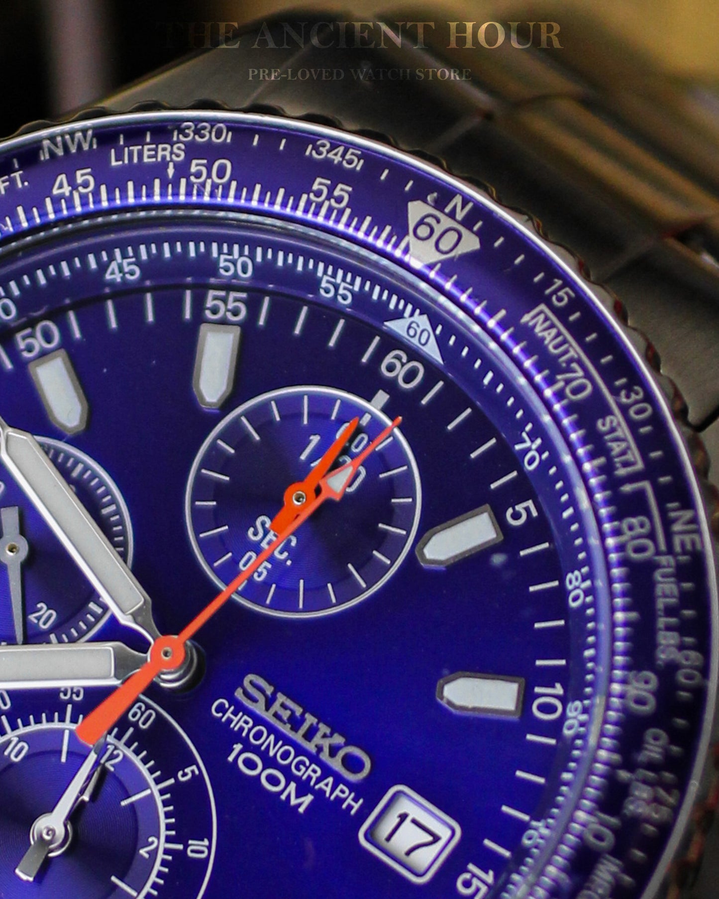 Seiko Flightmaster Chronograph 7T92-0CF0 - Blue Dial - Aviator's Watch